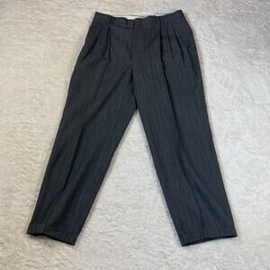 Vintage Haggar pleated front wool blend cuffed pinstripe dress pants, 36x32